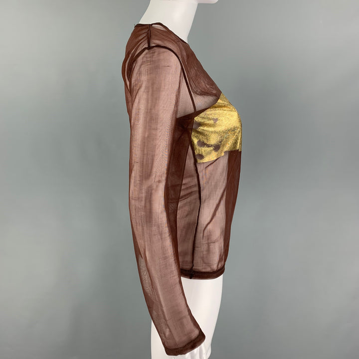 JOSEPH Taille L Marron Or Polyamide Voir à travers le pull