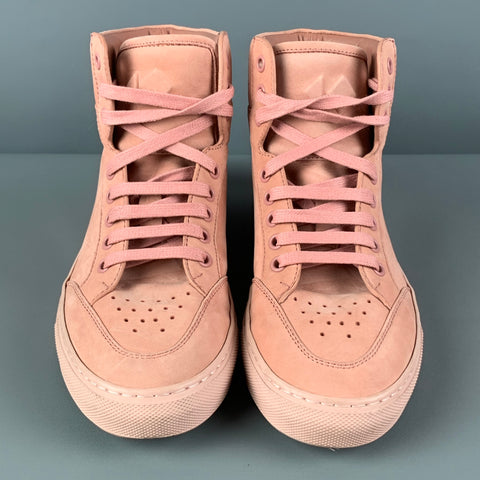 KOIO Size 6 Pink Suede Perforated High Top Sneakers