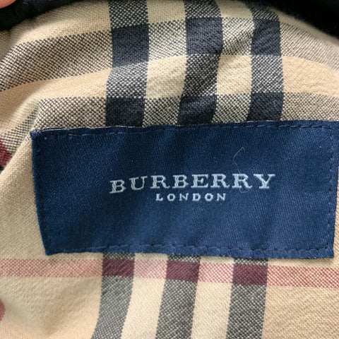 BURBERRY LONDON Size 38 Black Quilted Leather Down Filled Vest