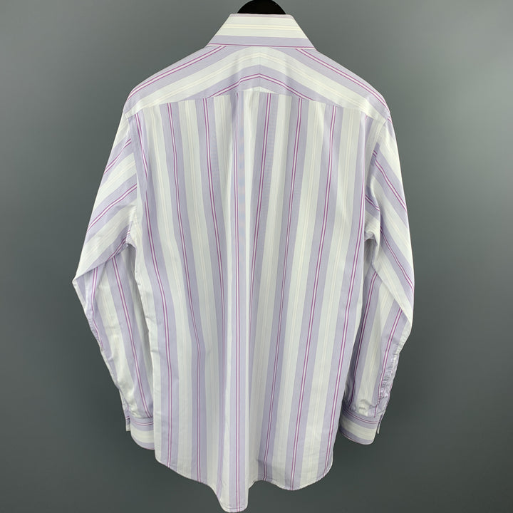 PAUL SMITH Size S Lavender Stripe Cotton Button Up Long Sleeve Shirt