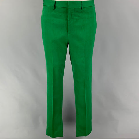 GIVENCHY Pre-Spring 2020 Size 38 Green Polyester Wool Double Breasted Suit