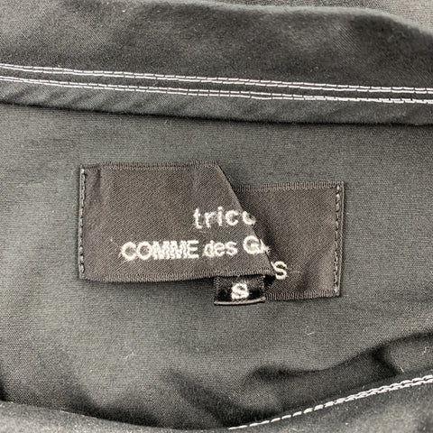 COMME des GARCONS Size S Black Poplin Eyelet Cotton Blouse