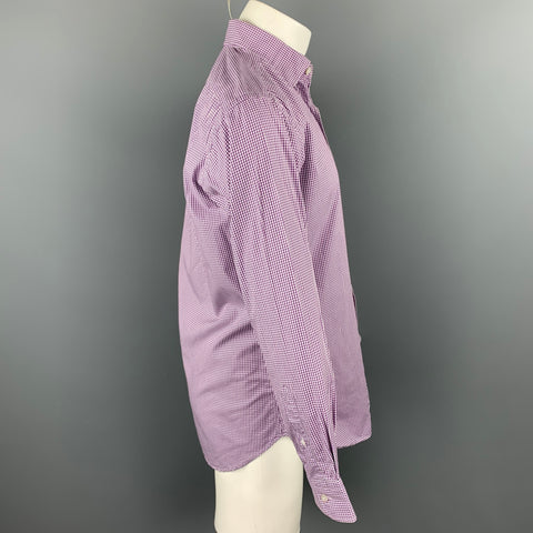 HAMILTON Size S Lavender Gingham Cotton Classic Long Sleeve Shirt
