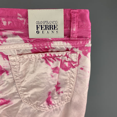 GIANFRANCO FERRE Talla 6 Pantalón de vestir de mezcla de algodón rosa