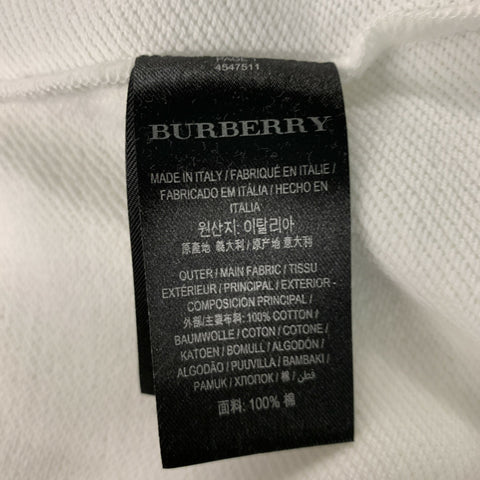 BURBERRY Talla XL Sudadera corta de algodón liso blanco