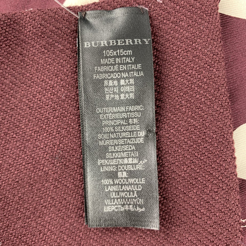 BURBERRY PRORSUM F/W 2013 Burgundy Print Silk / Wool Scarf