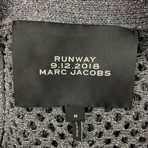 MARC JACOBS 2018 Size M Silver Nylon Metallic Knitted Cardigan