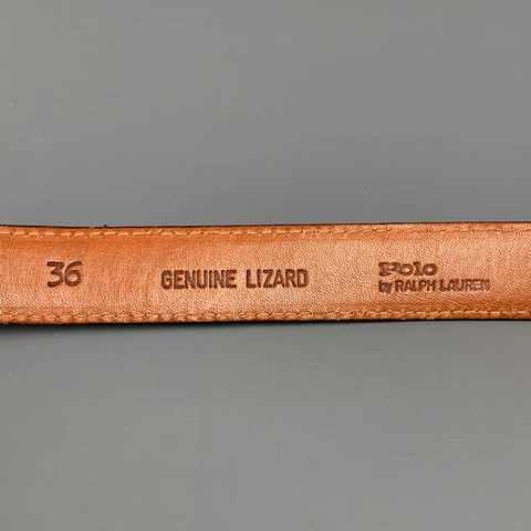 POLO by RALPH LAUREN Size 36 Brown Lizard Leather Belt
