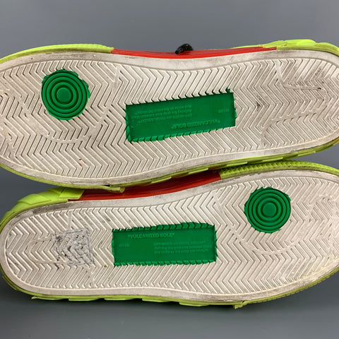 OFF-WHITE Size 11 Neon Yellow Canvas Low Vulcanized Fluo Yellow Sneakers