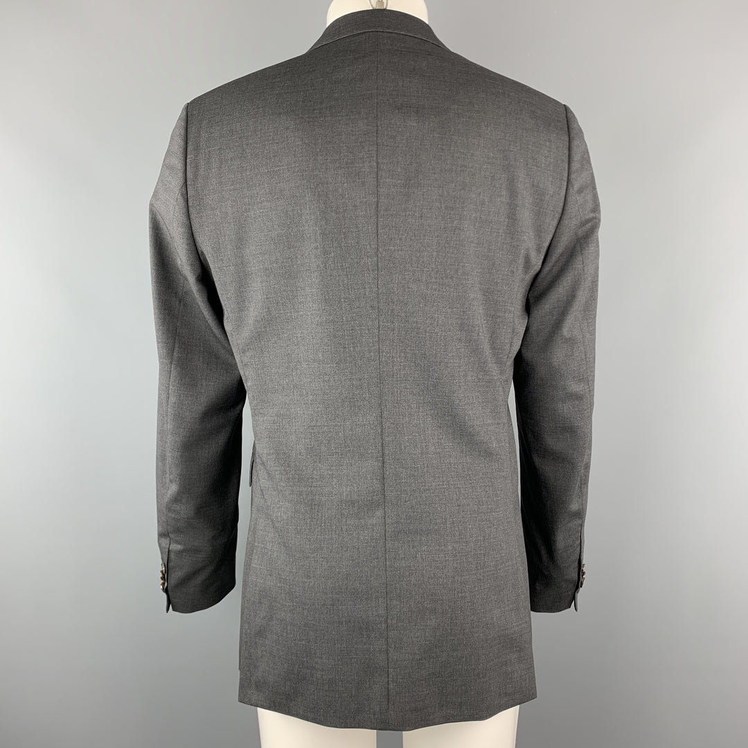 TIGER of SWEDEN 40 Regular Dark Gray Wool Blend Notch Lapel Sport Coat