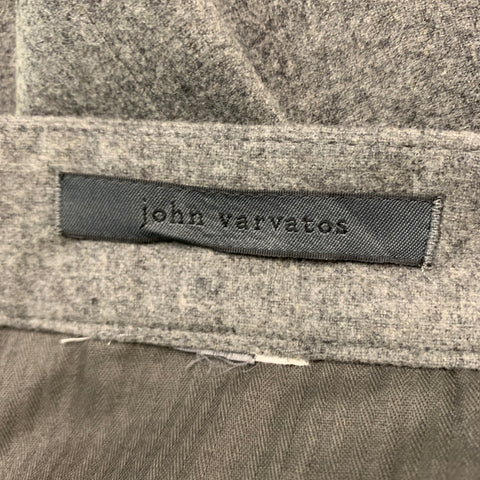 JOHN VARVATOS Size 32 Grey Heather Flat Front Dress Pants