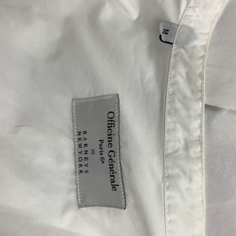 OFFICINE GENERALE x BARNEY'S NEW YORK Size M White Cotton Nehru Collar Long Sleeve Shirt