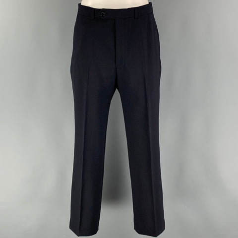 BROOKS BROTHERS Size 37  Black Wool  Lycra Single Breasted 28 Suit