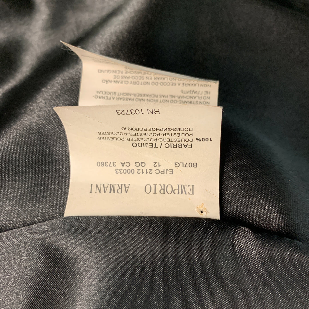 EMPORIO ARMANI Size 8 Black Polyester Textured Jacket
