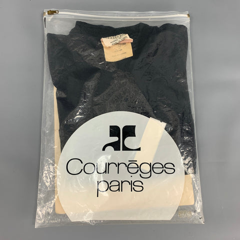 COURREGES Size S Black Polyamide Short Sleeve Dress Top