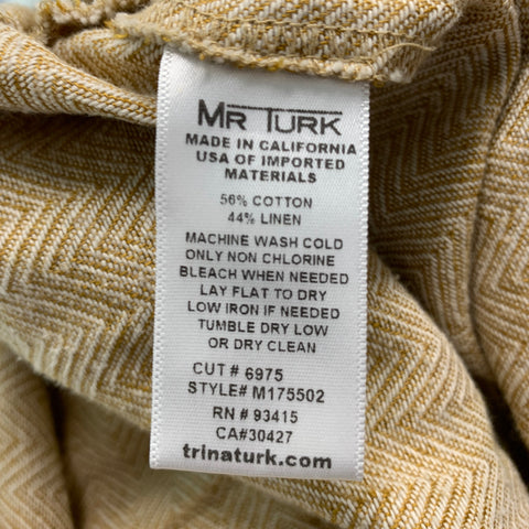 MR. TURK Size M Beige Cream Herringbone Cotton  Linen Jumpsuits