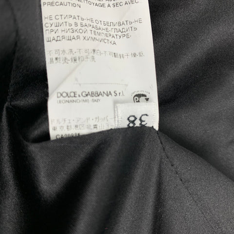 DOLCE & GABBANA Size 2 Grey Black White Wool Blend Tweed Collarless Coat
