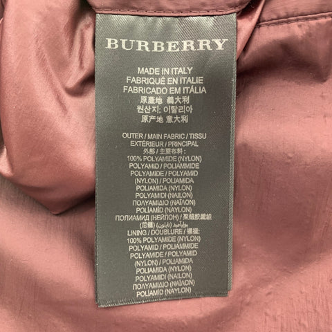 BURBERRY PRORSUM Spring 2016 Size 42 Burgundy Quilted Polyamide Bomber Jacket