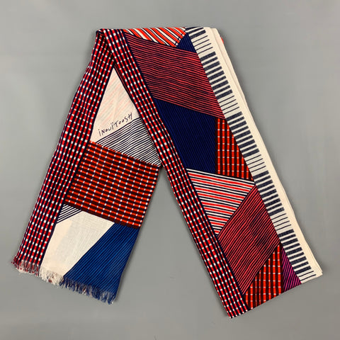 INOUITOOSH Red Blue White Stripe Cotton Scarf