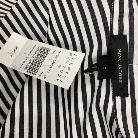 MARC JACOBS Camisa con botones a rayas de algodón blanco y negro talla 2