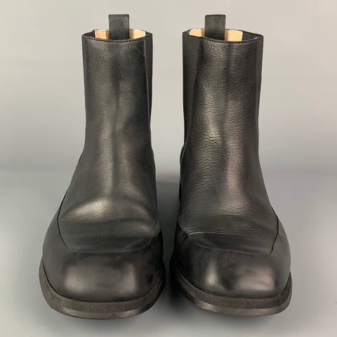 THE ROW Size 9 Black Leather Square Toe Boots