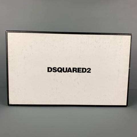 DSQUARED2 Worlds End Size 9 Black Leather Studded Lace Up Shoes