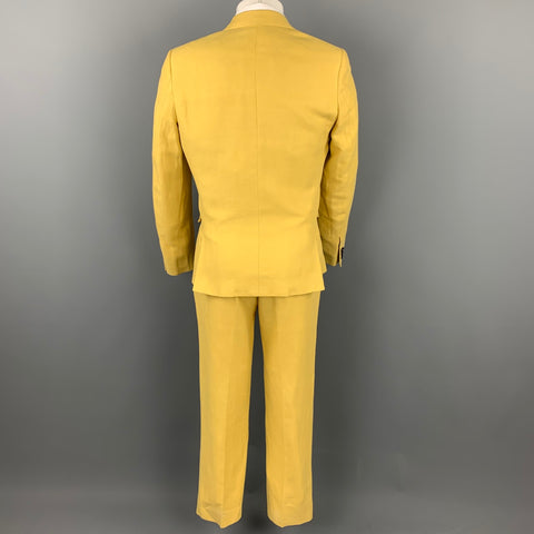 BAND OF OUTSIDERS Size 40 Yellow Linen / Cotton Notch Lapel Suit