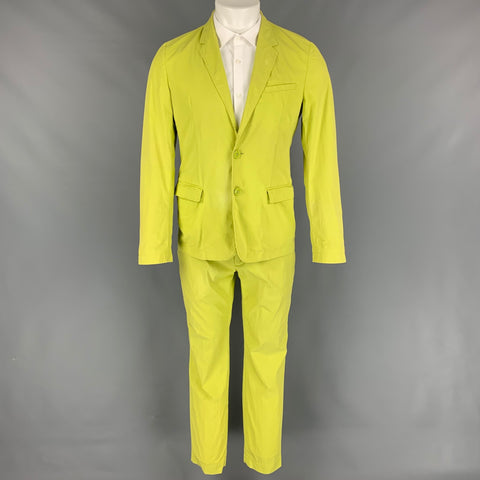 VIKTOR &amp; ROLF Taille 38 Costume à revers cranté en coton / polyamide froissé vert anis