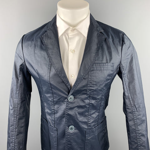 XAGON MAN Size M Navy Cotton / Polyamide Notch Lapel Sport Coat