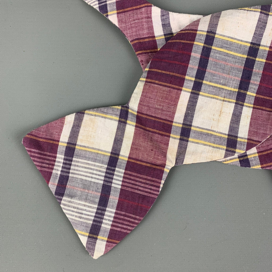 VINTAGE Purple Plaid Cotton Tie
