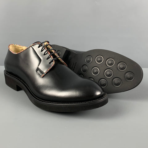 PAUL SMITH Size 11 Black Leather Lace Up Shoes