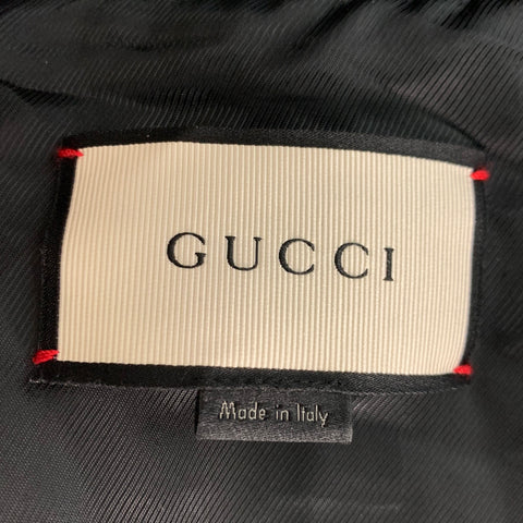 GUCCI Size XS Black Green Forest Jungle Graphic Silk Bomber Jacket