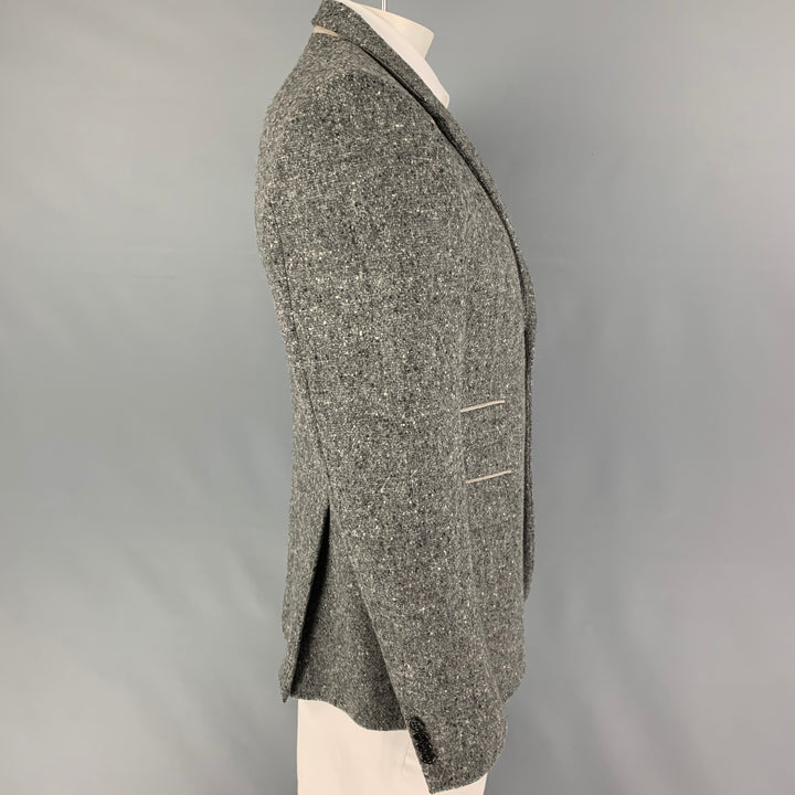 SHIPLEY et HALMOS Taille 42 Gris Noir Blanc Tweed Wool Sport Coat