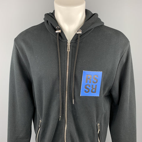 RAF SIMONS To The Archives No Longer Relevant Robot Black Cotton Hoodie Sweatshirt