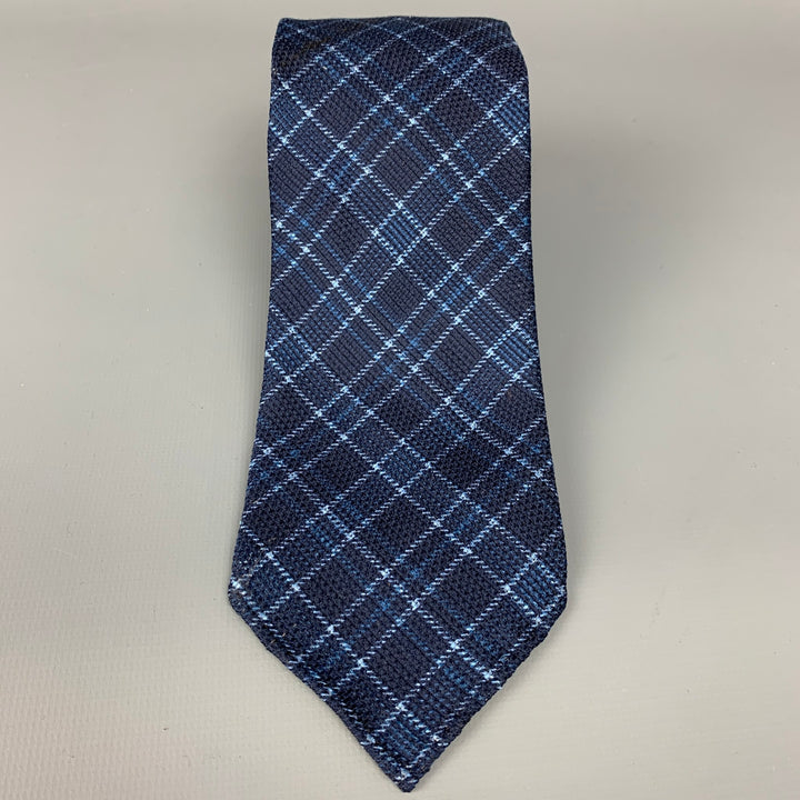 KITON Navy & Light Blue Plaid Tie