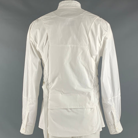 JORDANLUCA Camisa Manga Larga Arnés Algodón Acolchado Blanco Talla L
