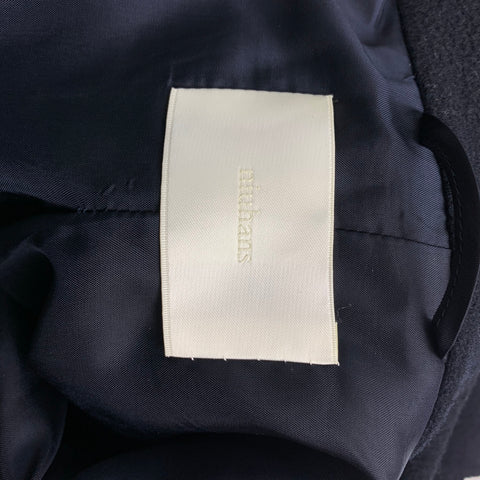NIUHANS Abrigo con tapeta oculta de lana y cachemir azul marino talla L