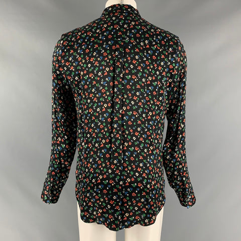 GARCONS INFIDELES Size S Black Multi-Color Floral Button Up Long Sleeve Shirt
