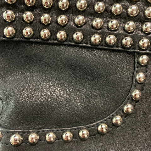 L'AGENCE Size 26 Black Leather Studded Lamb Skin Jean Cut Casual Pants