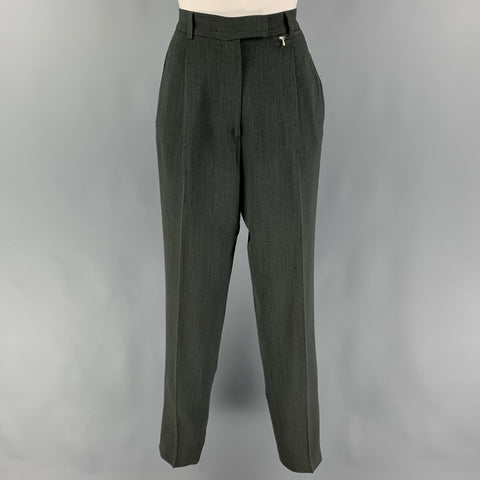 Vintage GUCCI Size 8 Gray Wool Rayon Heather Single Breasted Pants Suit