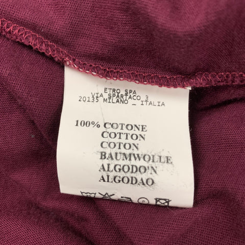ETRO Size XL Burgundy Cotton Button Up Long Sleeve Shirt