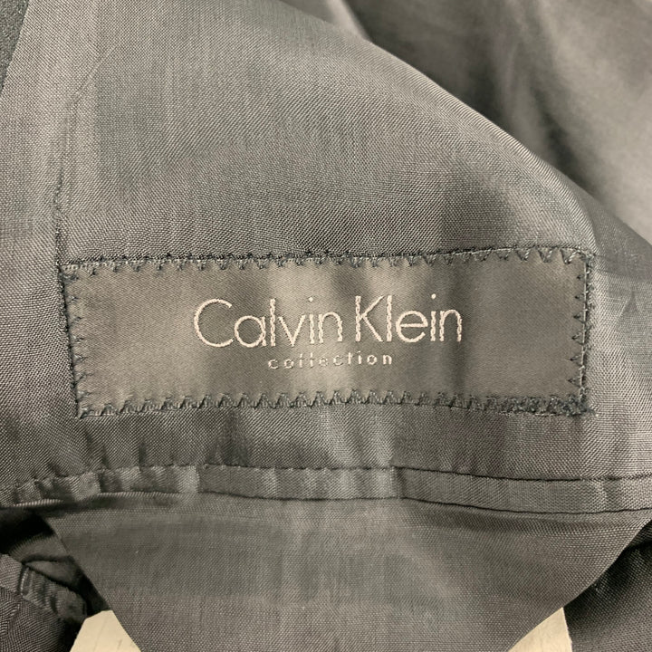 CALVIN KLEIN COLLECTION Size 44 Black Wool Tuxedo Sport Coat
