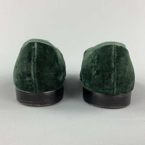 NEW & LINGWOOD Size 8 Green Velvet Slippers Loafers