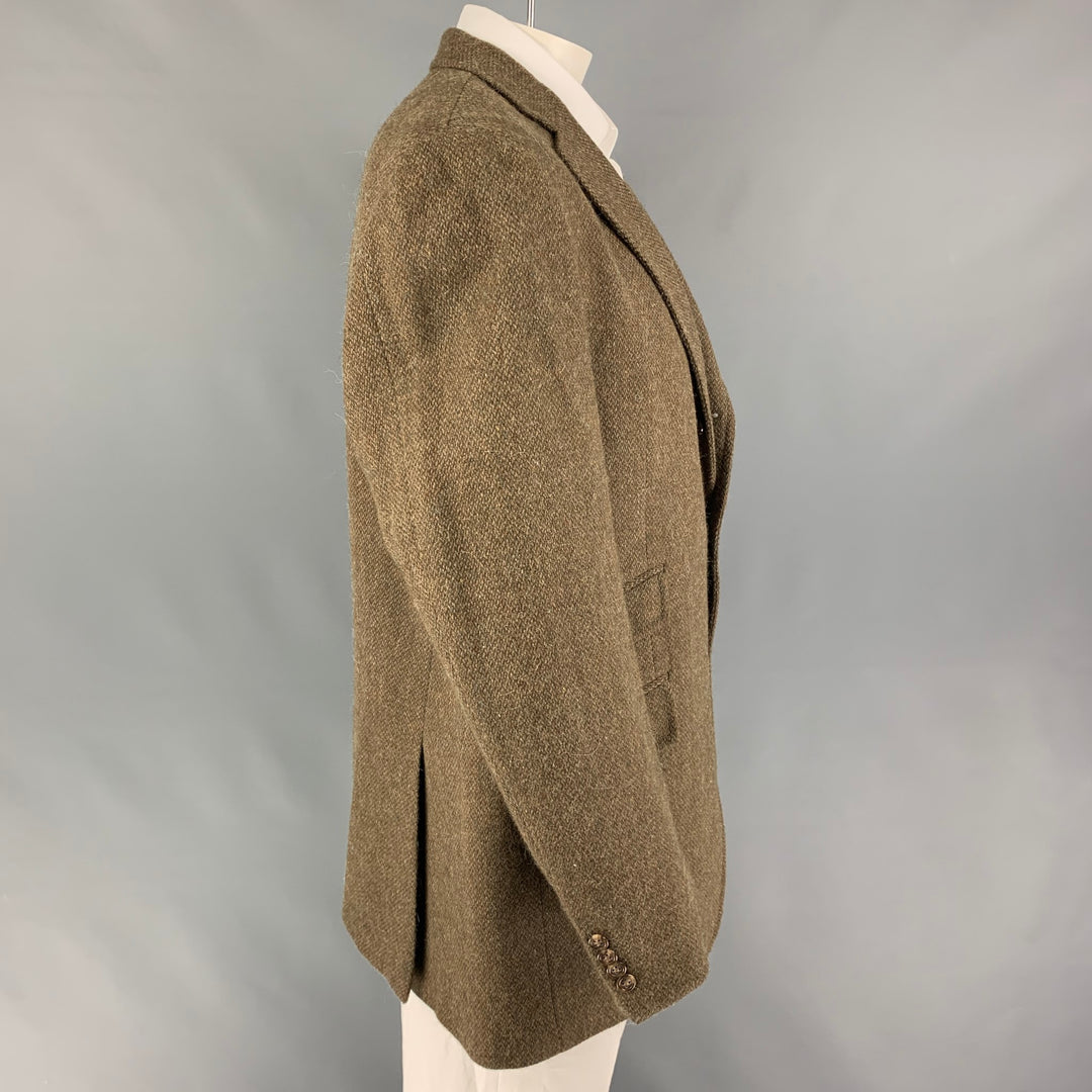 POLO by RALPH LAUREN Size 46 Long Brown Wool Blend Notch Lapel Sport Coat