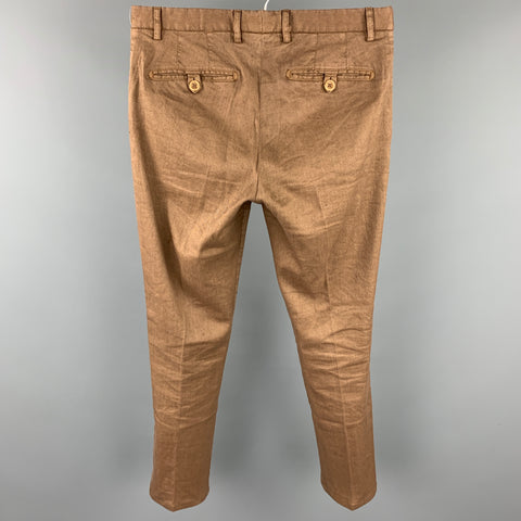 ETRO Size 30 Brown Linen Blend Zip Fly Casual Pants