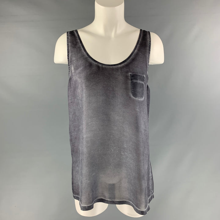 MAISON SCOTCH Size 2 Grey Silk Washed Tank T-Shirt
