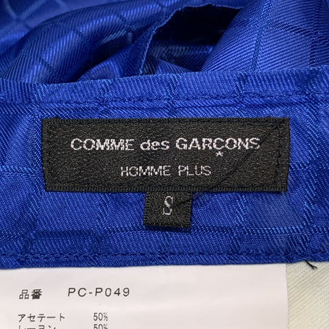 COMME des GARCONS HOMME PLUS Size S Royal Blue Window Pane Drawstring Casual Pants