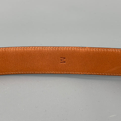 RALPH LAUREN Waist Size M Turquoise Alligator Double Ring Belt