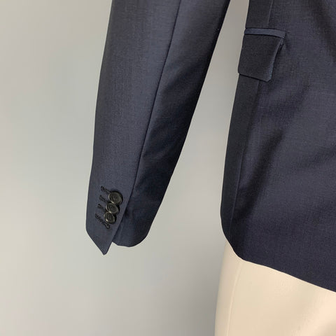 THE KOOPLES Size 36 Navy Wool Mohair Notch Lapel Sport Coat