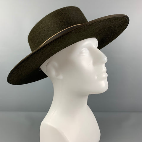 GOORIN BROTHERS Size 7 Olive Solid Felt Alessia Hats
